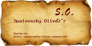 Spalovszky Olivér névjegykártya