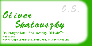 oliver spalovszky business card